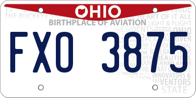 OH license plate FXO3875