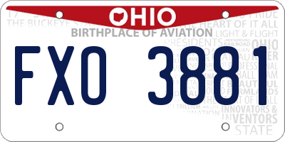 OH license plate FXO3881