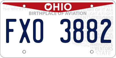 OH license plate FXO3882