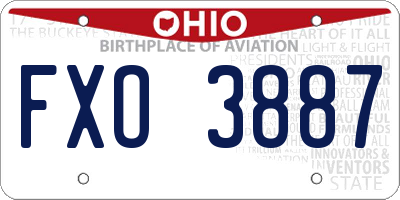 OH license plate FXO3887