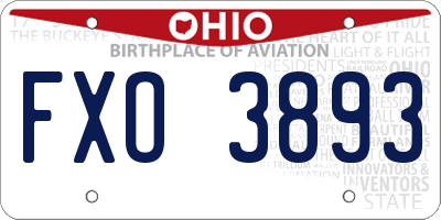 OH license plate FXO3893