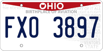 OH license plate FXO3897