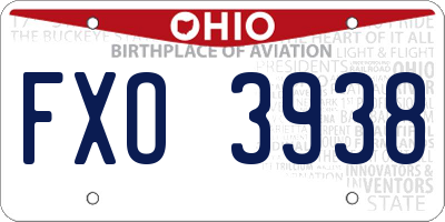 OH license plate FXO3938