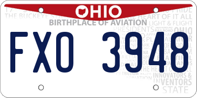 OH license plate FXO3948