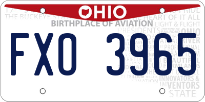 OH license plate FXO3965