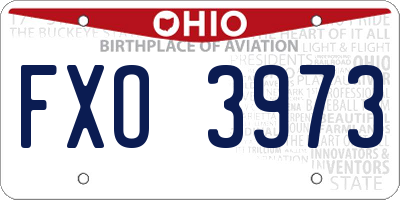 OH license plate FXO3973