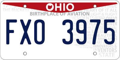 OH license plate FXO3975