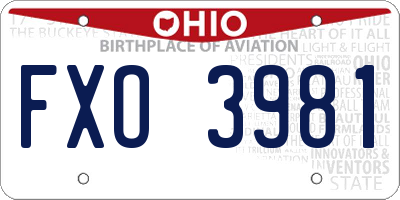 OH license plate FXO3981