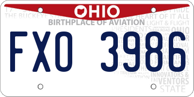 OH license plate FXO3986