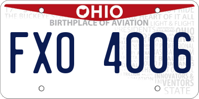 OH license plate FXO4006