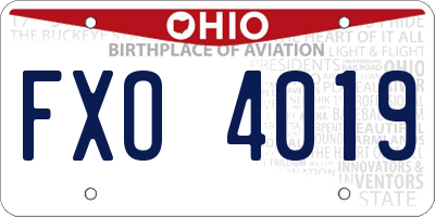 OH license plate FXO4019