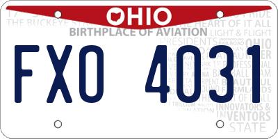 OH license plate FXO4031