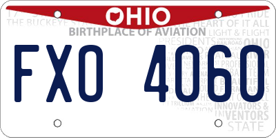 OH license plate FXO4060
