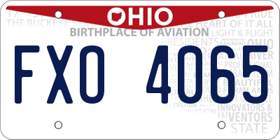 OH license plate FXO4065