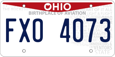 OH license plate FXO4073