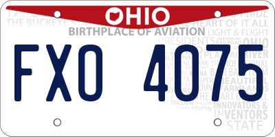 OH license plate FXO4075