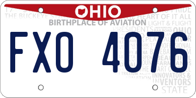 OH license plate FXO4076