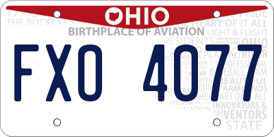 OH license plate FXO4077