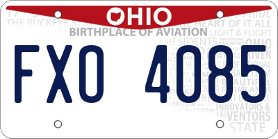 OH license plate FXO4085