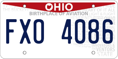 OH license plate FXO4086