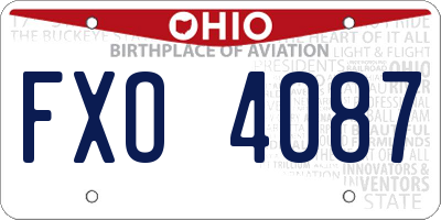 OH license plate FXO4087