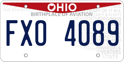 OH license plate FXO4089