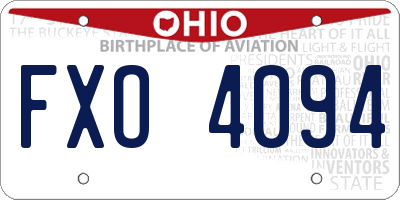OH license plate FXO4094