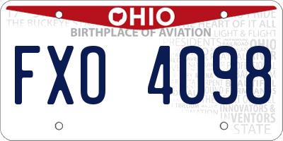 OH license plate FXO4098