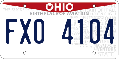 OH license plate FXO4104
