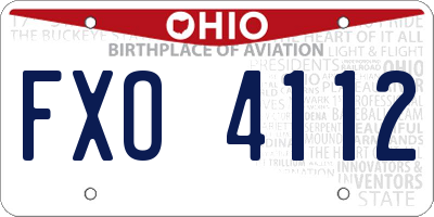 OH license plate FXO4112