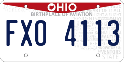 OH license plate FXO4113