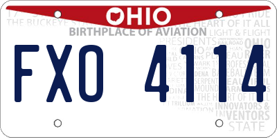 OH license plate FXO4114