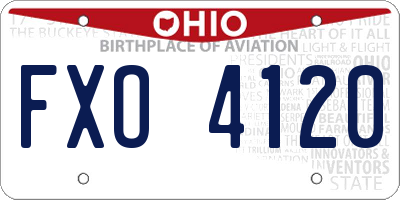 OH license plate FXO4120
