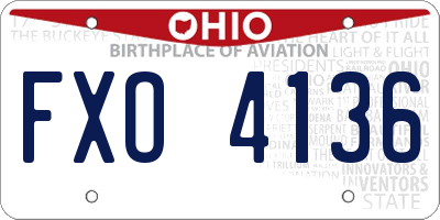 OH license plate FXO4136