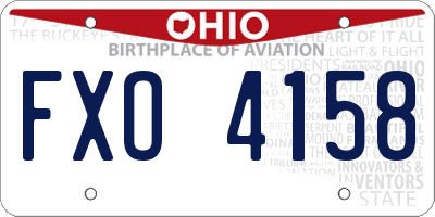 OH license plate FXO4158