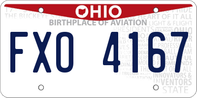 OH license plate FXO4167