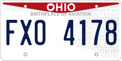 OH license plate FXO4178