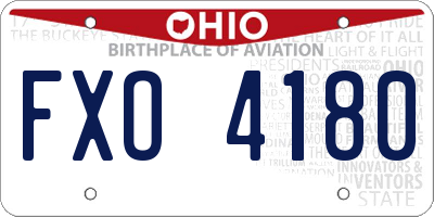 OH license plate FXO4180