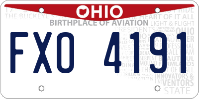 OH license plate FXO4191