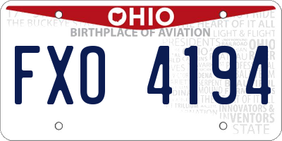 OH license plate FXO4194