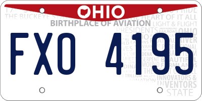 OH license plate FXO4195