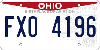 OH license plate FXO4196
