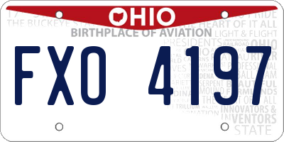 OH license plate FXO4197