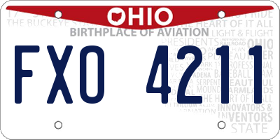 OH license plate FXO4211