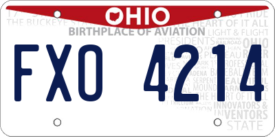 OH license plate FXO4214