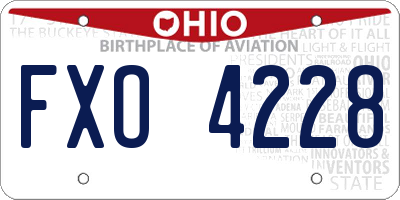 OH license plate FXO4228