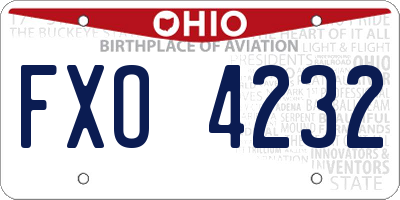 OH license plate FXO4232