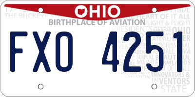 OH license plate FXO4251
