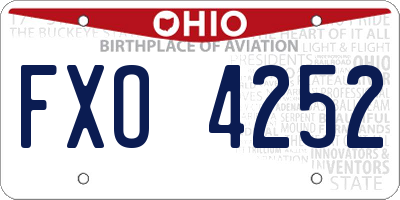 OH license plate FXO4252