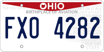 OH license plate FXO4282